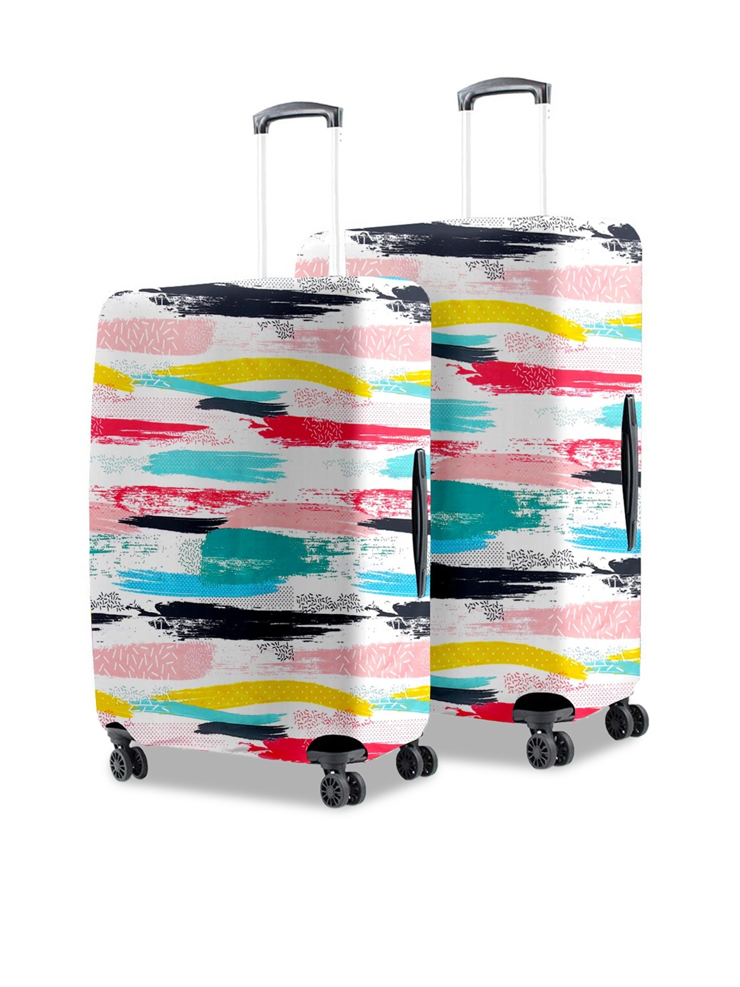 

Cortina Set Of 2 Printed Protective Trolley Bag Covers, White