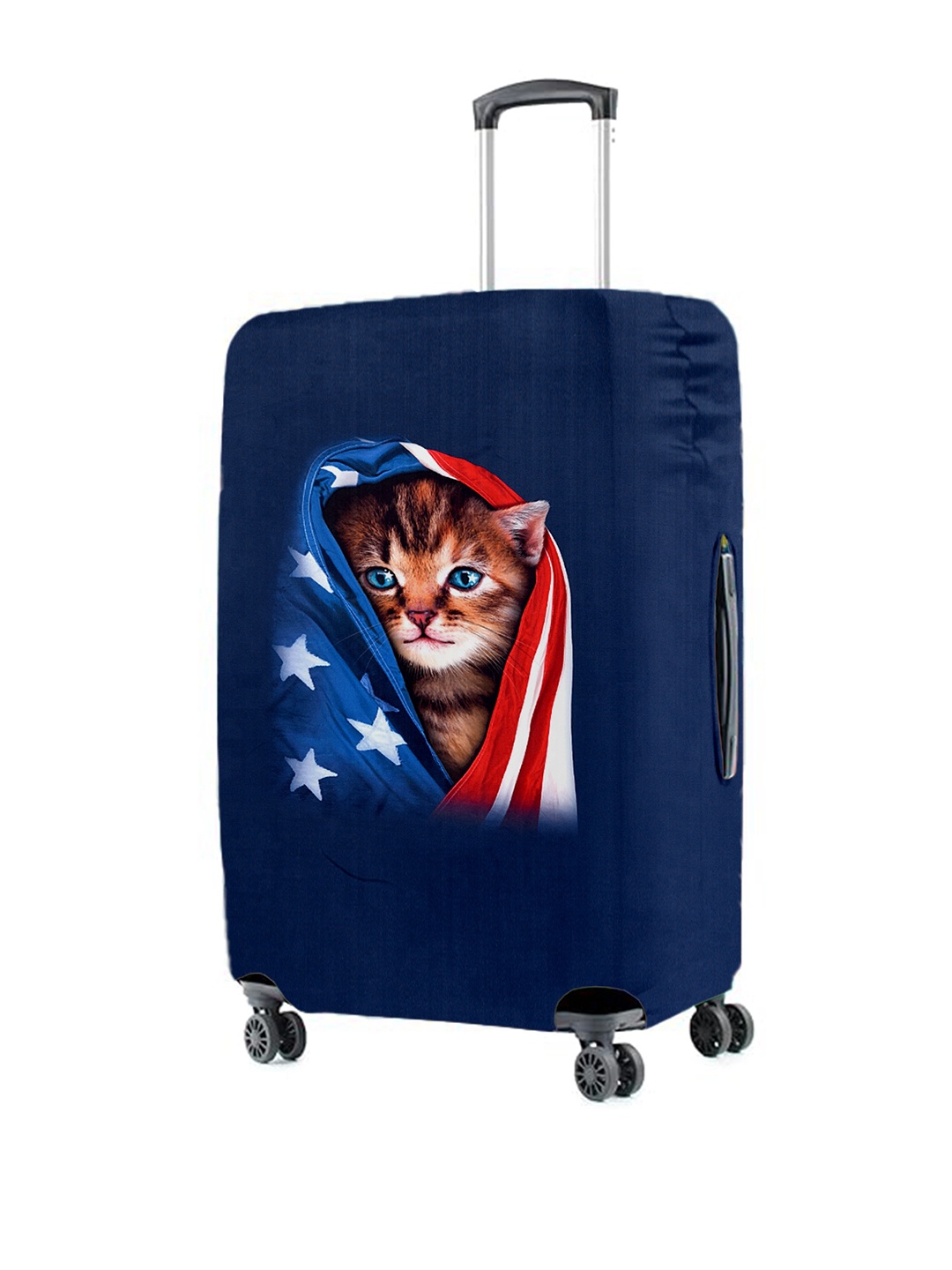 

Cortina Printed Protective Medium Trolley Bag Cover, Navy blue