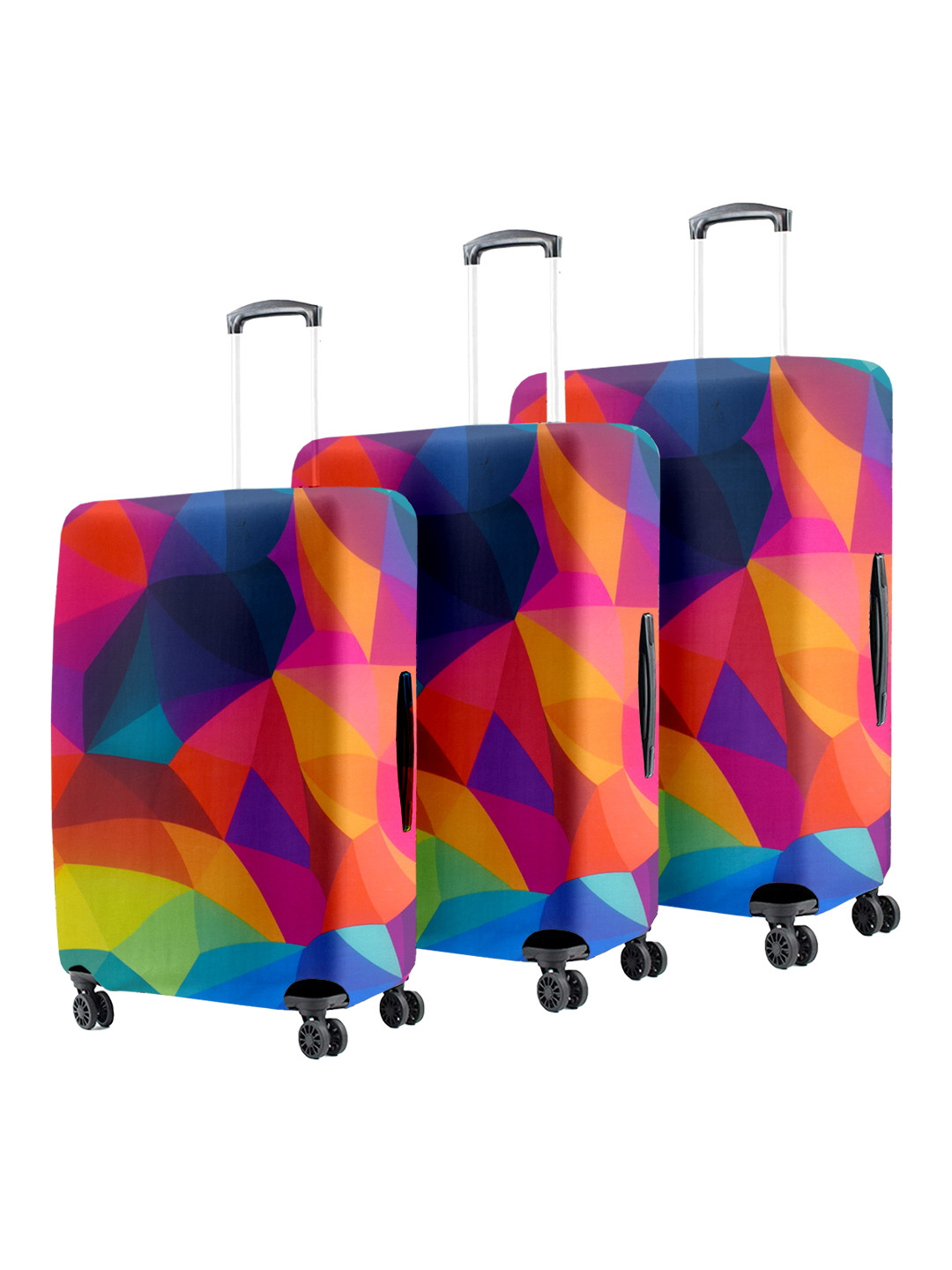 

Cortina Set of 3 Geometric Printed Protective Trolley Bag Covers, Pink