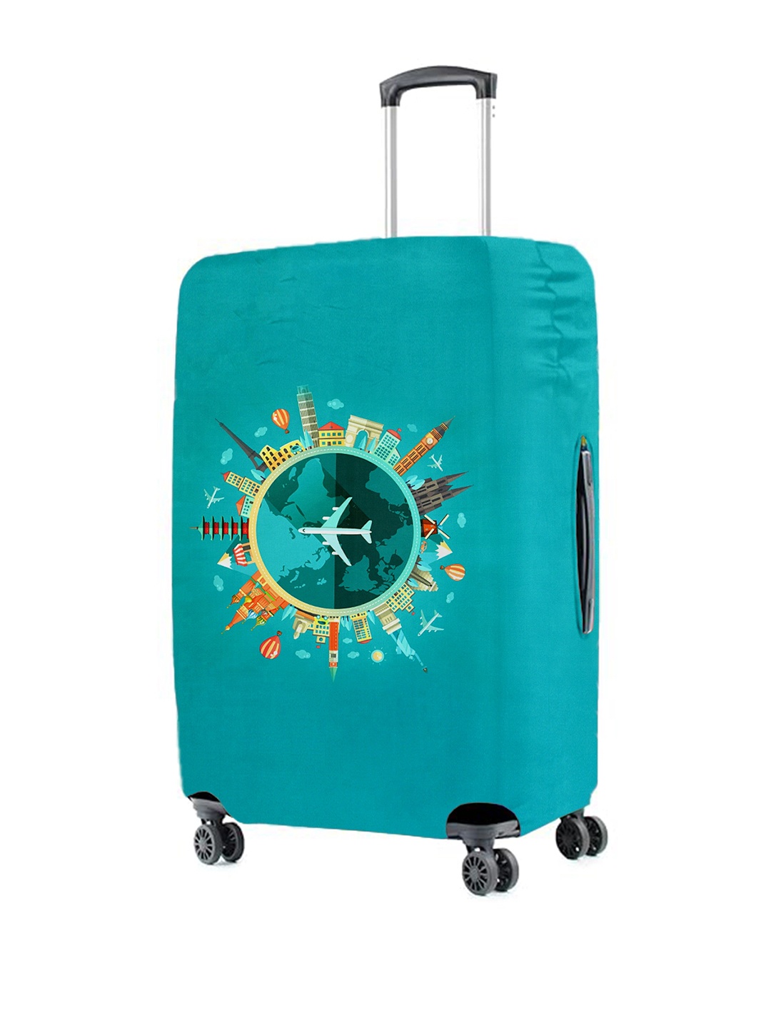 

Cortina Printed Protective Large Trolley Bag Cover, Turquoise blue