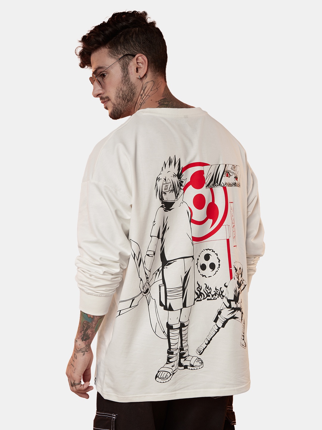 

The Souled Store Men Printed Oversize Cotton Oversized T-Shirt, White