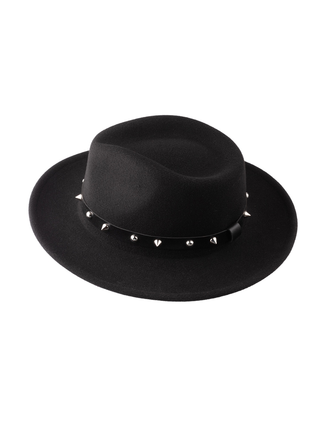 

The Tie Hub Men Fedora Hat With Belt, Black