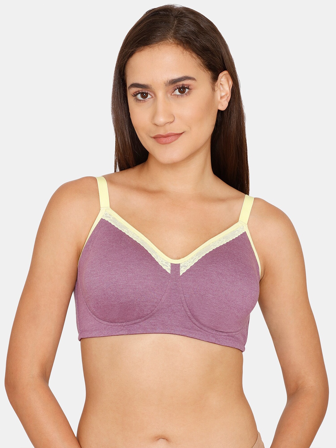 

Zivame Seamless Cotton T-Shirt Bra, Purple