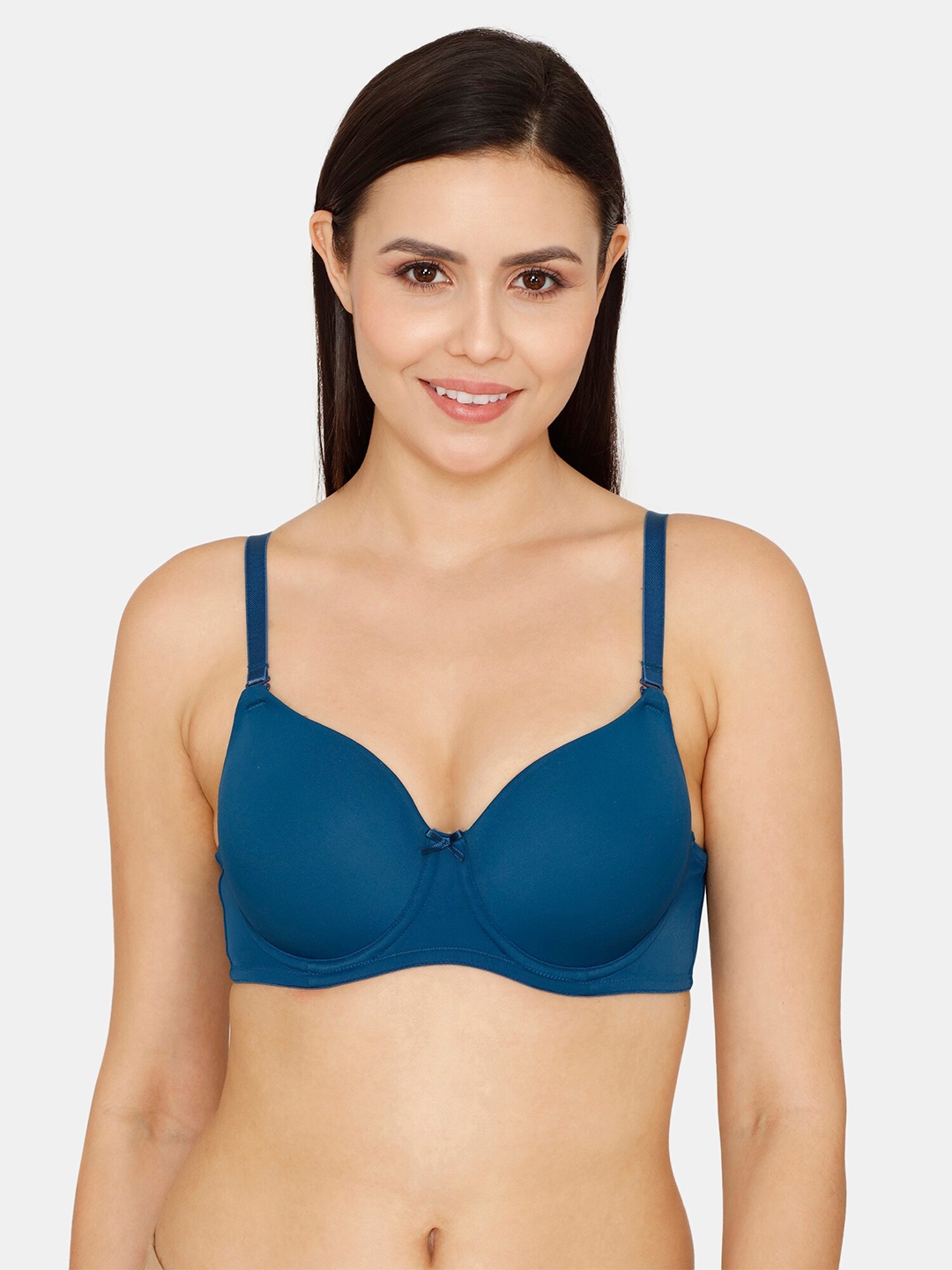 

Zivame Lightly Padded Underwired Seamless T-Shirt Bra, Blue