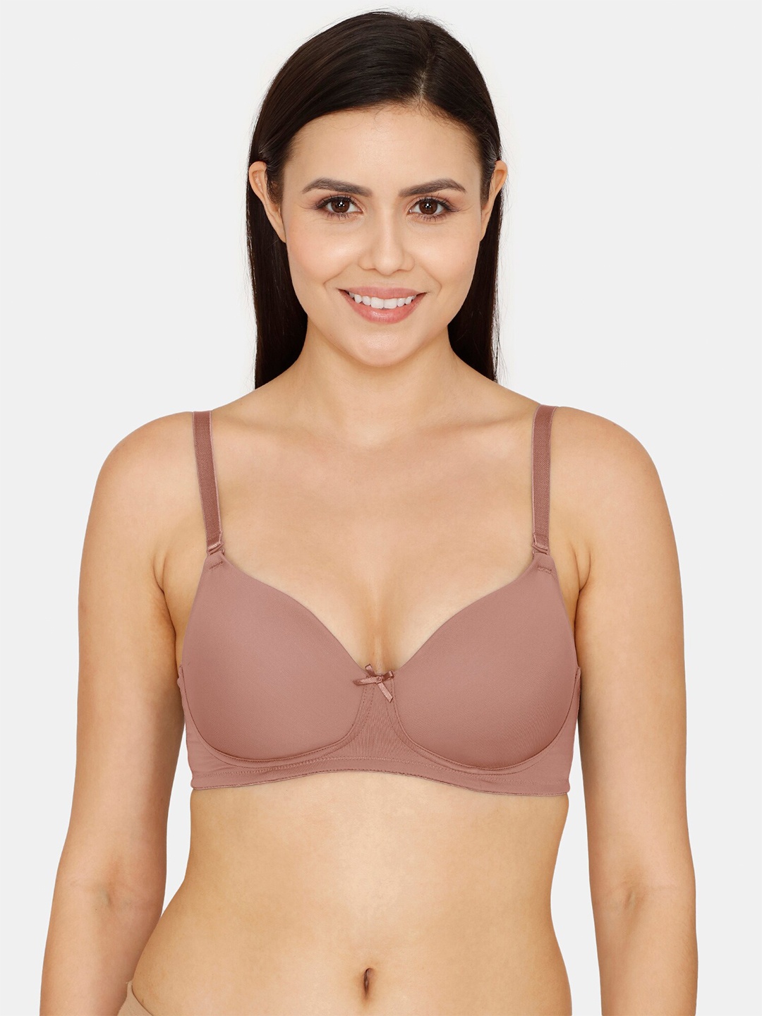 

Zivame Lightly Padded Non-Wired T-shirt Bra, Brown