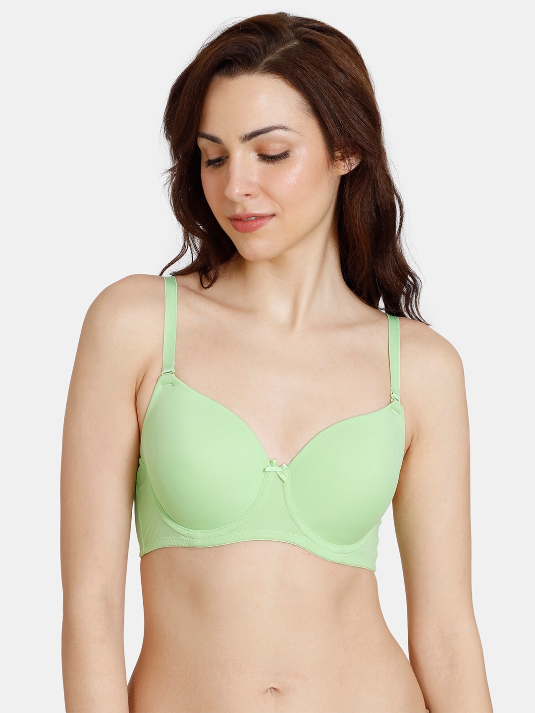 

Zivame Underwired Lightly Padded Medium Coverage T-Shirt Bra, Green