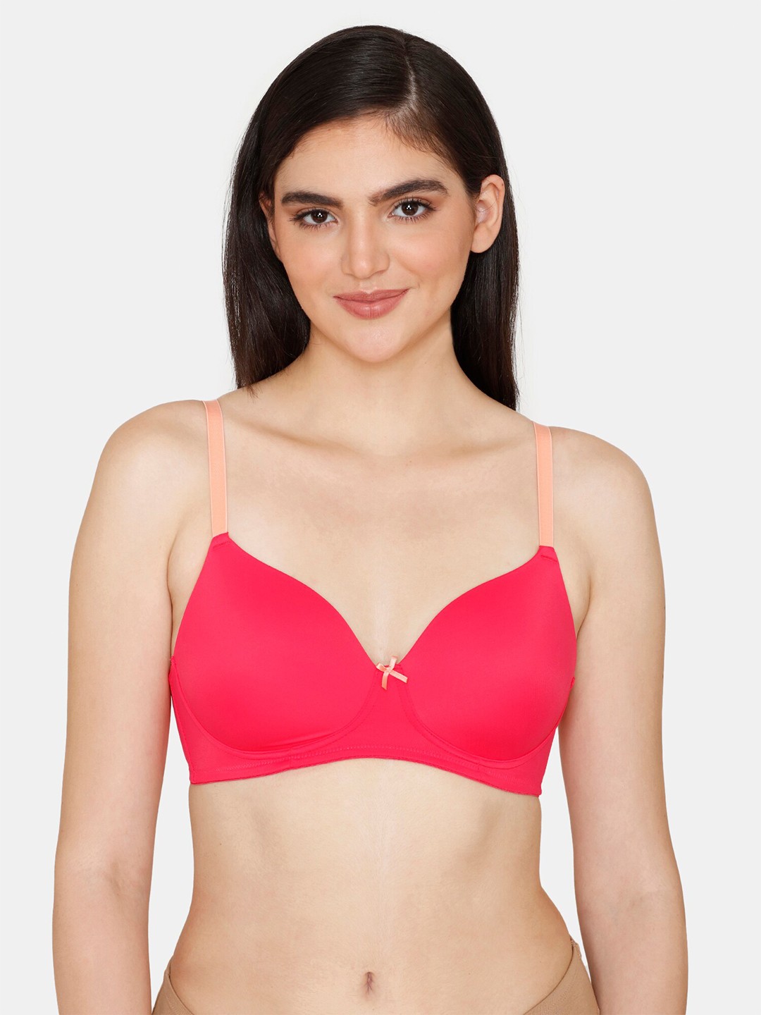 

Zivame Lightly Padded Non Wired Super Supportive T-Shirt Bra, Pink