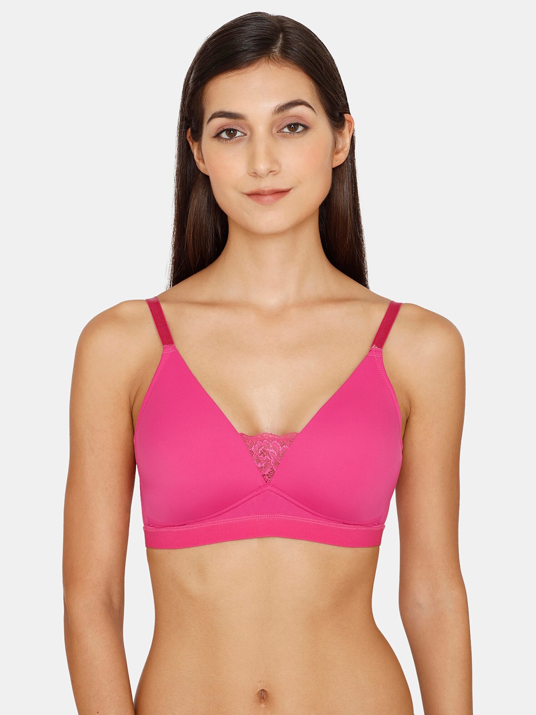 

Zivame Lightly Padded Non Wired Seamless Bra, Pink