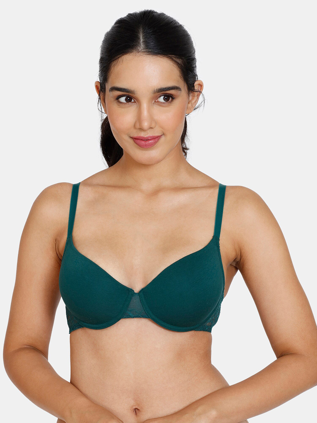

Zivame Underwired Lightly Padded Bra, Green