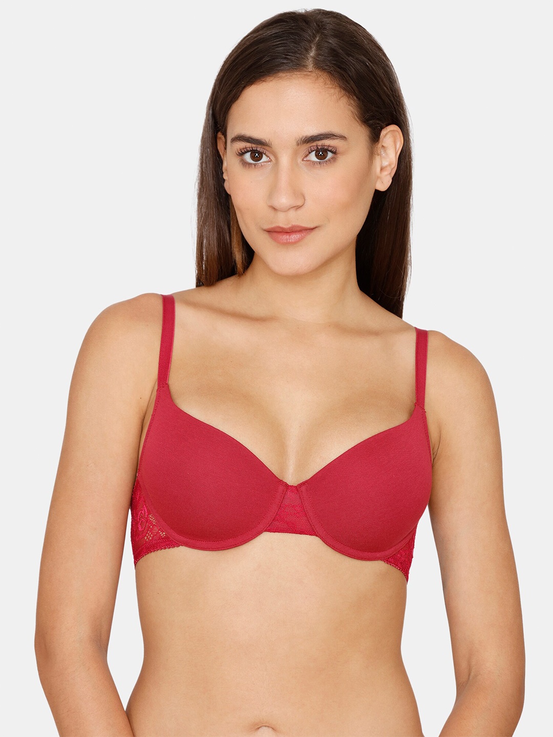 

Zivame Lightly Padded Underwired T-shirt Bra, Maroon