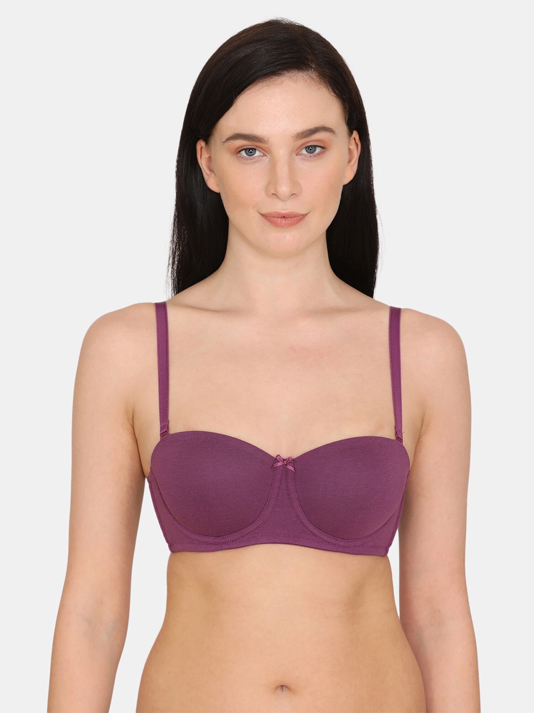 

Zivame Underwired Lightly Padded Cotton Bra, Purple