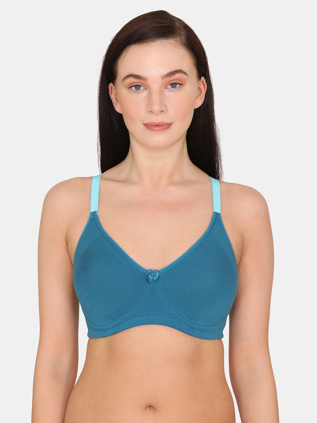 

Zivame Non Padded Pure Cotton Seamless Bra, Teal