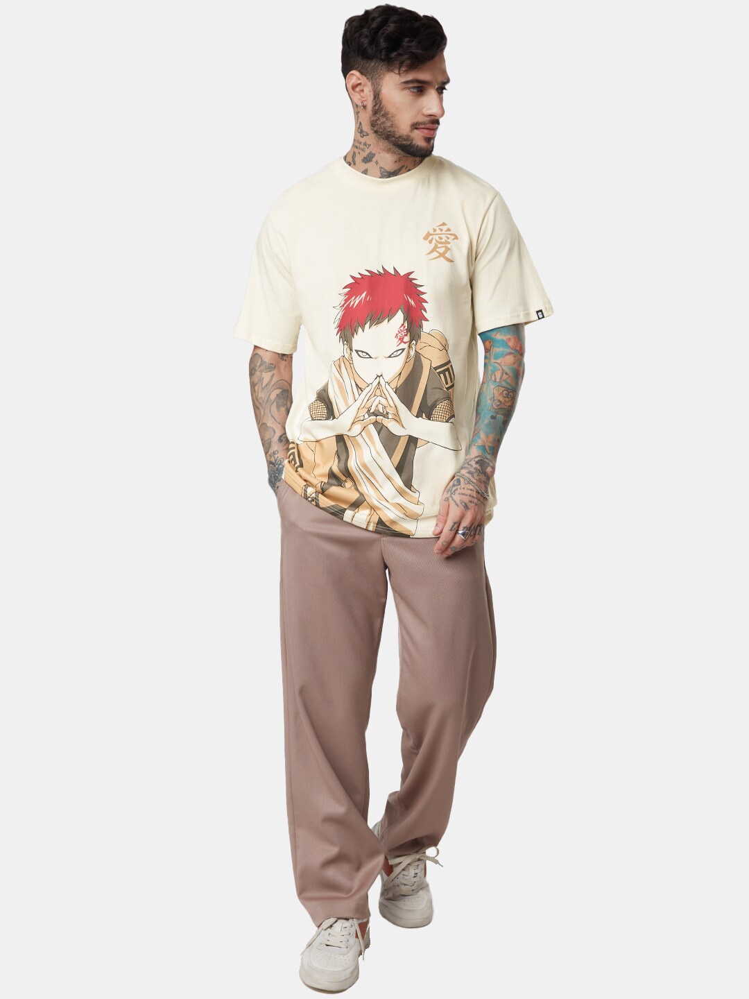 

The Souled Store Men Naruto Printed Pure Cotton T-shirt, Off white