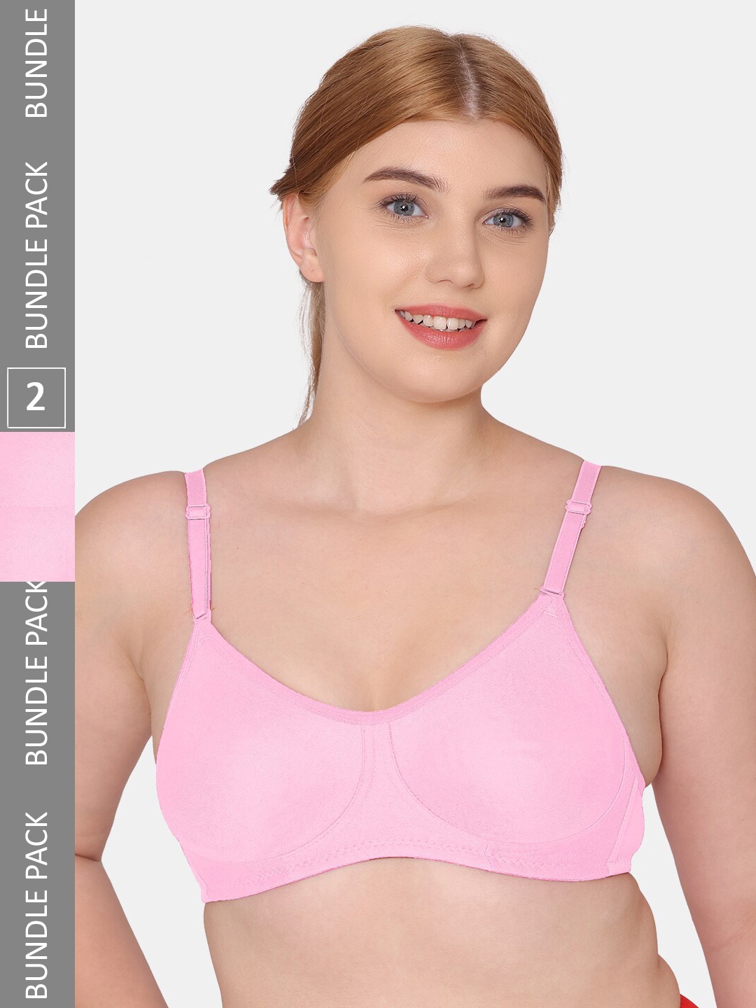 

Tweens Seamless Non-Padded Full Coverage Bra TW-9285-2PC-PK_NS, Pink