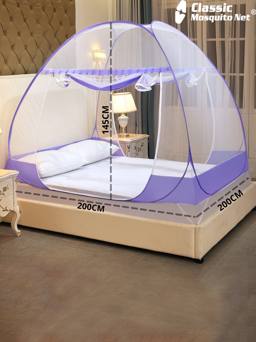 

Classic Mosquito Net Purple Breathable Double Queen Mosquito Net