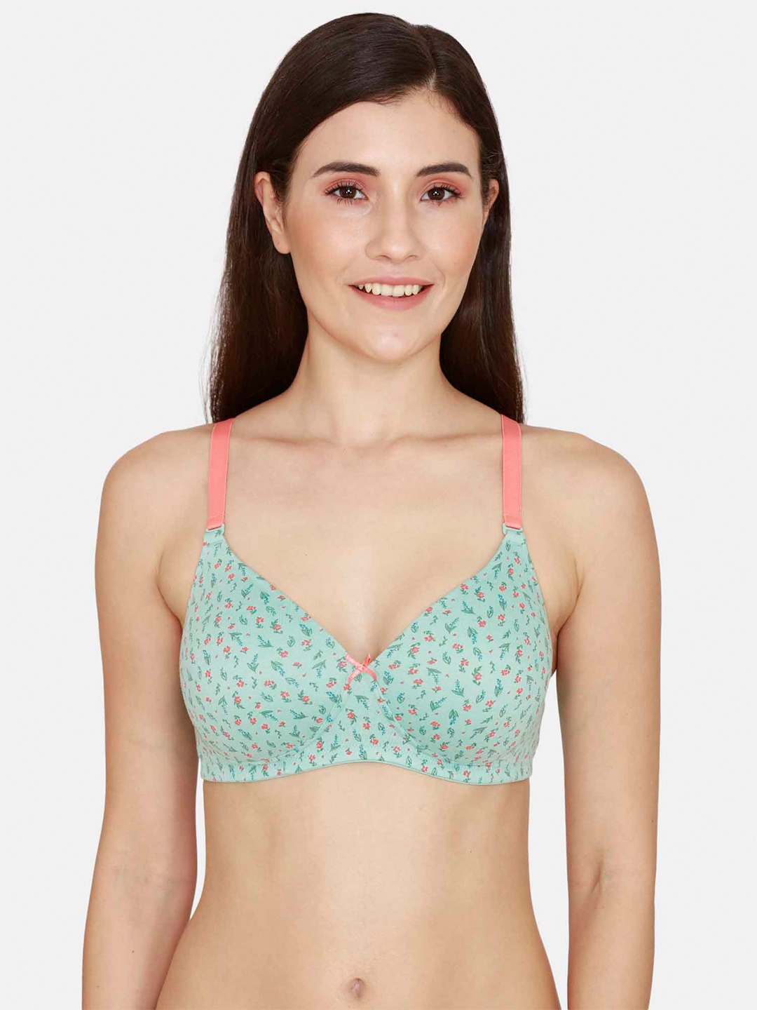 

Rosaline by Zivame Lightly Padded Floral Bra, Green