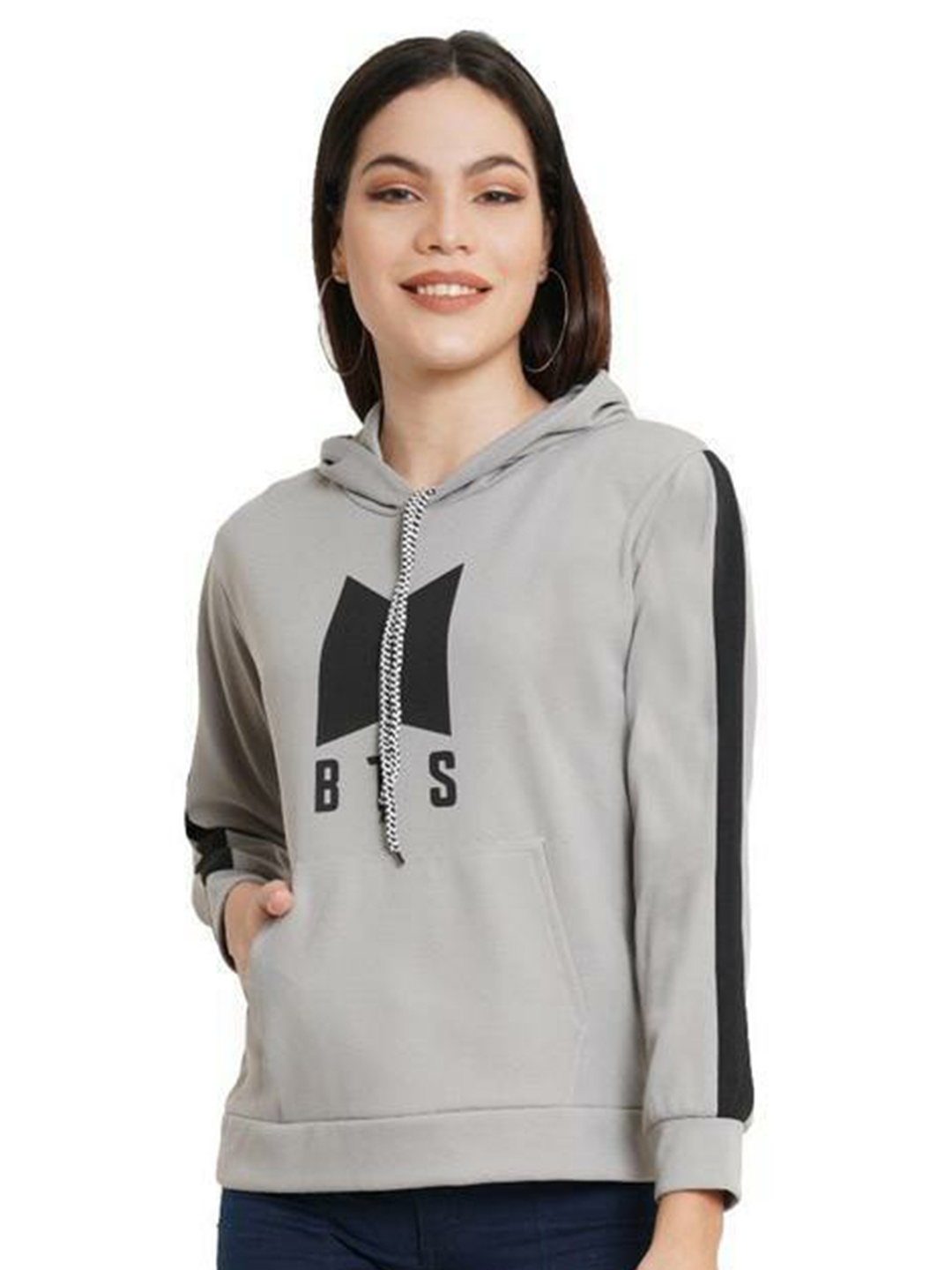 

KALINI Women Hooded Sweatshirt, Grey