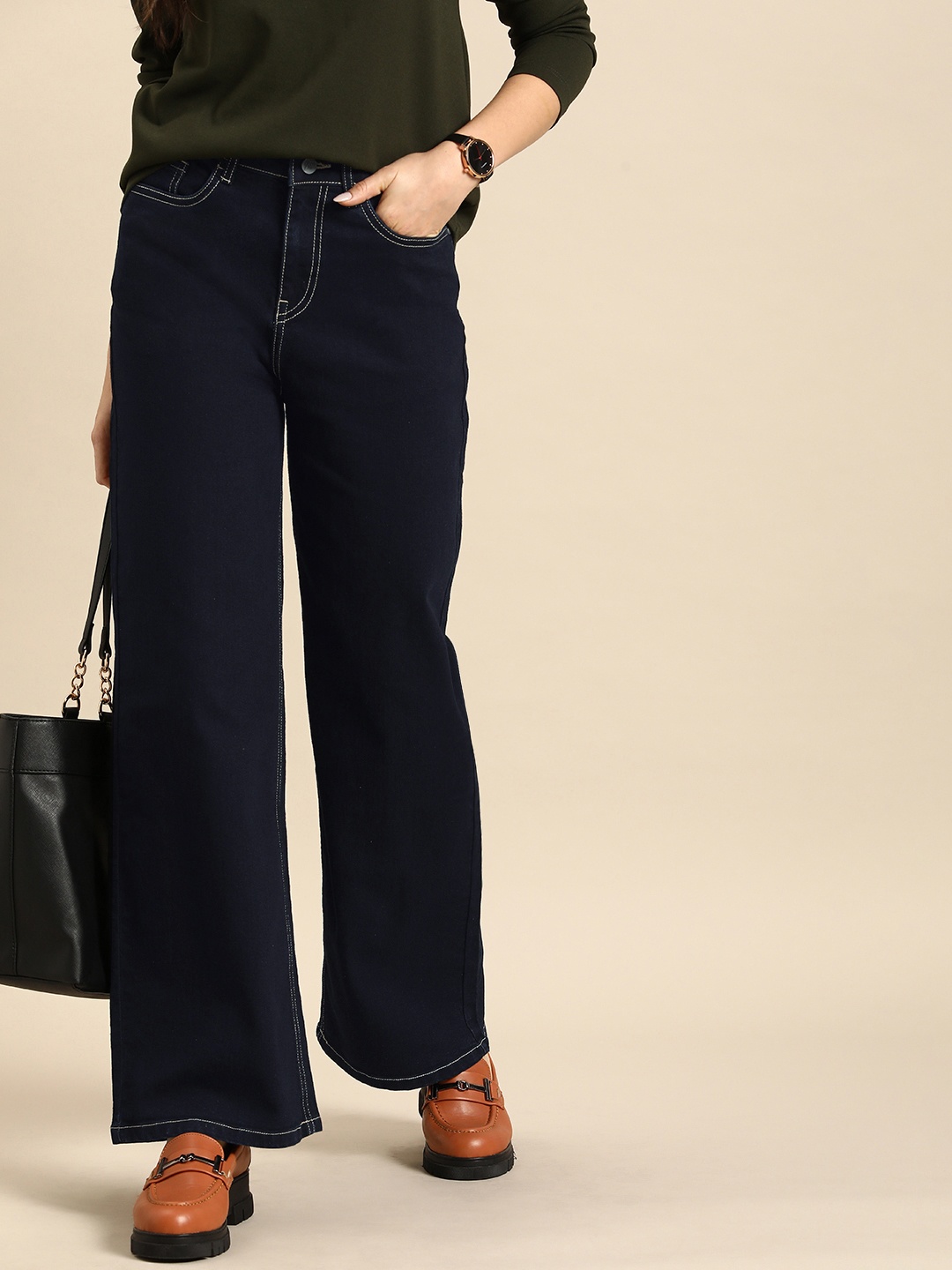 

all about you Women Flared High-Rise Stretchable Jeans, Blue