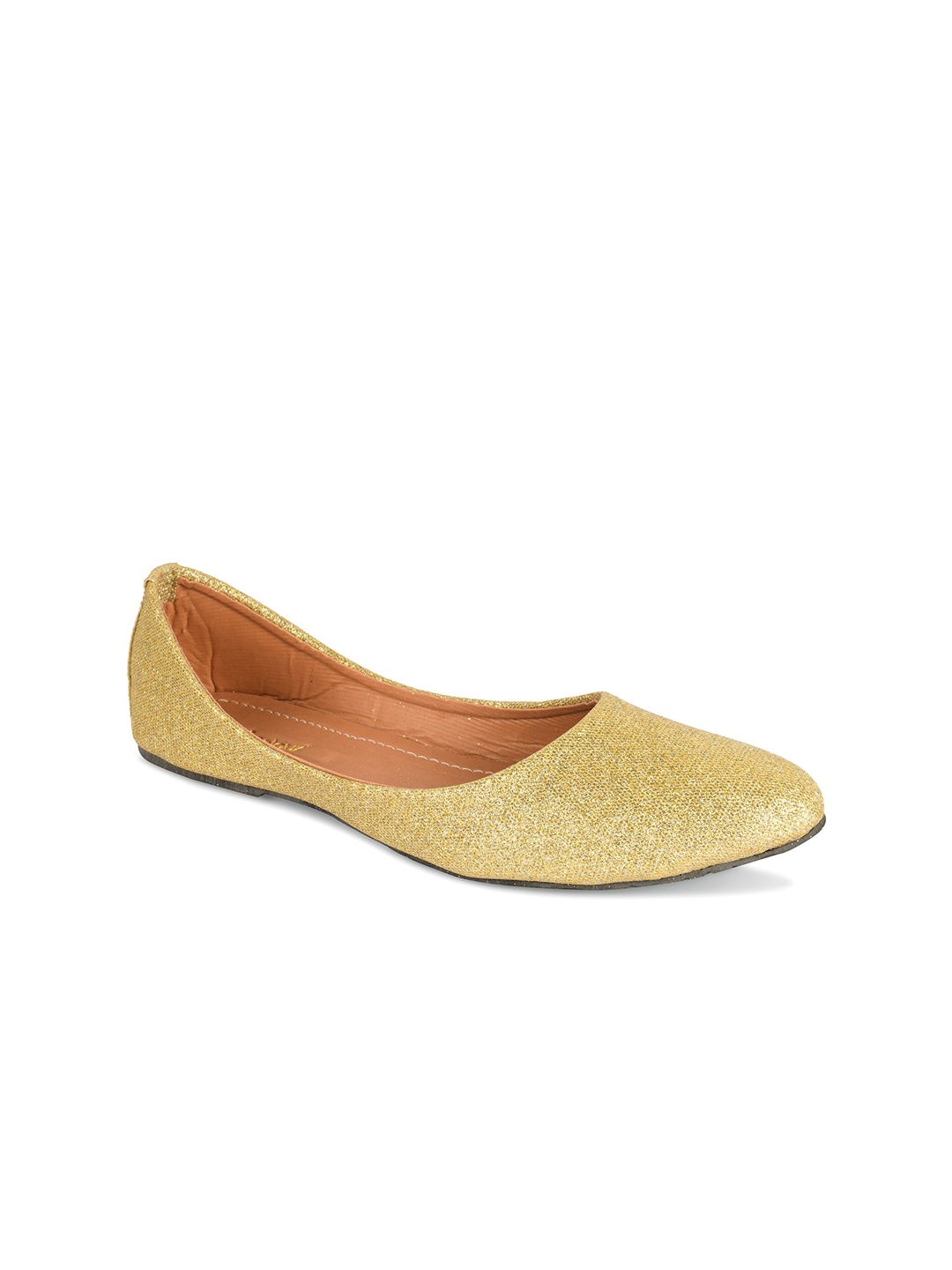 

DESI COLOUR Women Embellished Ballerinas Flats, Gold