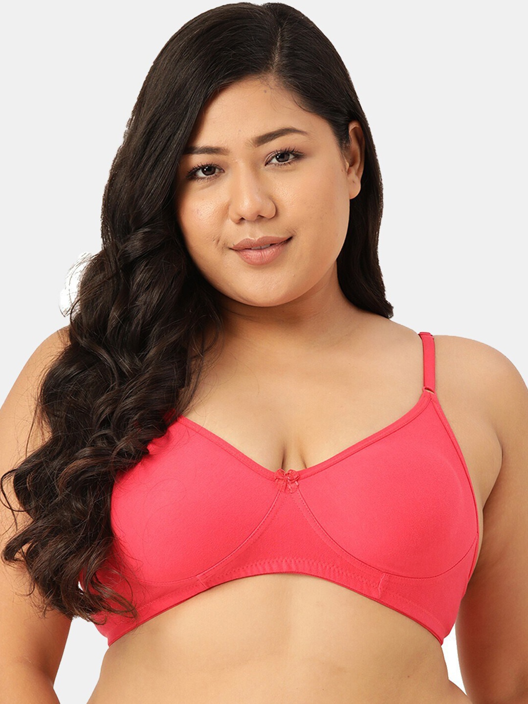 Sztori Non Padded Pure Cotton T-shirt Bra, Coral