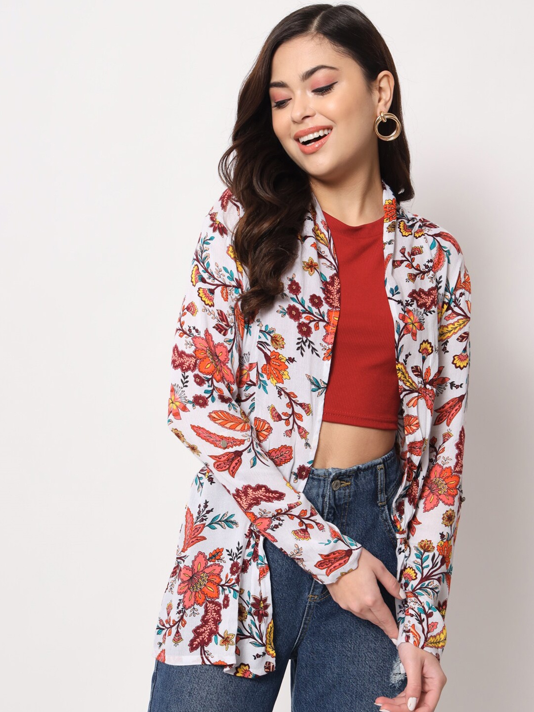 

Trend Arrest Women Printed Shrug, White