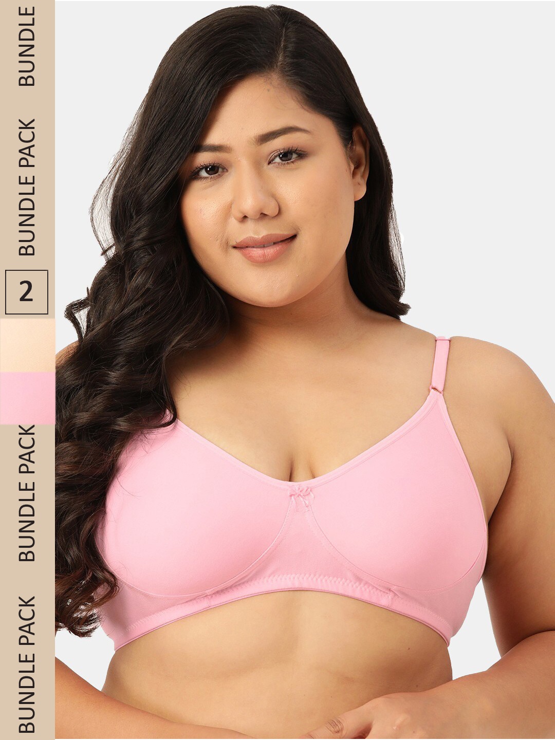 

Sztori Pack of 2 Cotton Seamless Non-Padded Bra SZ-P-COOL-SKN-PK-2, Beige