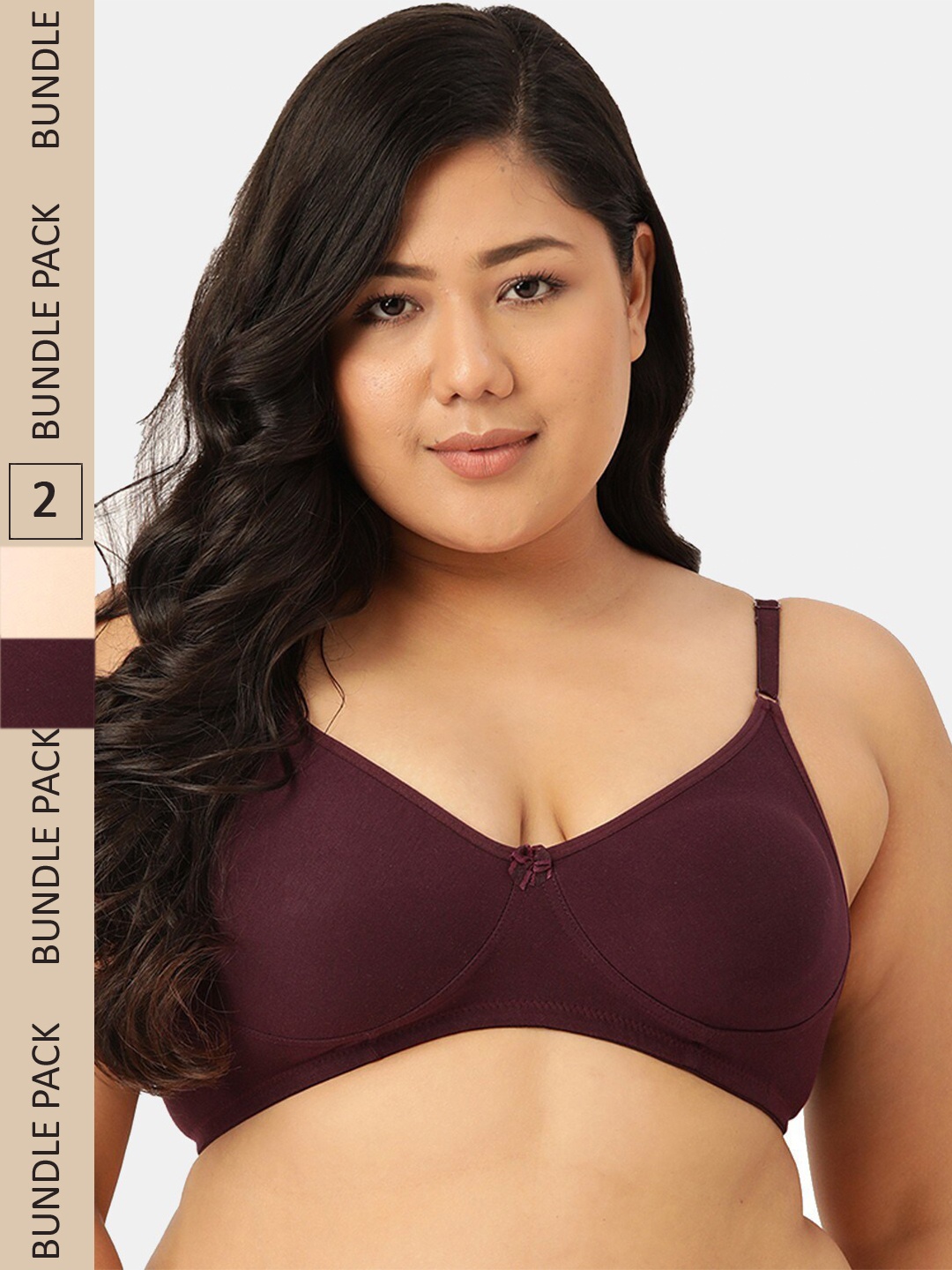 

Sztori Pack of 2 Cotton Seamless Non-Padded Bra SZ-P-COOL-SKN-PP-2, Beige