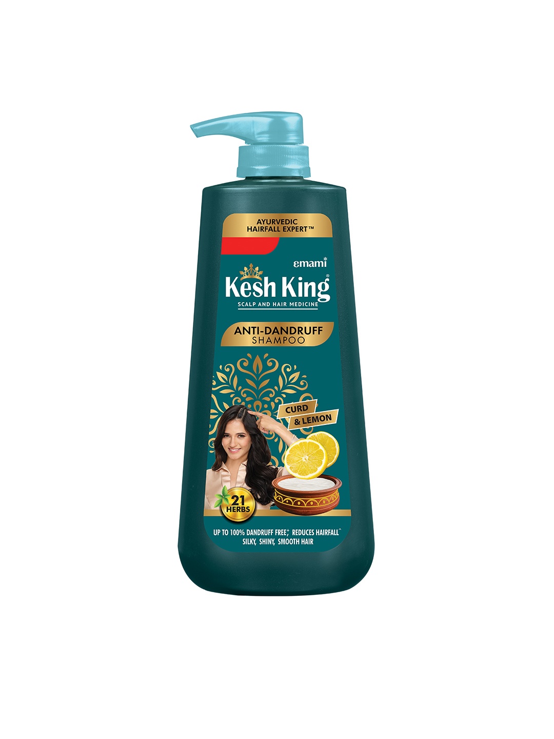 

Kesh King Ayurvedic Anti-Dandruff Shampoo for Itchy Scalp with 21 Herb, Curd & Lemon - 1 L, Green