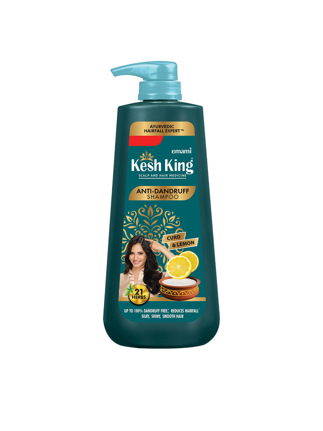 

Kesh King Ayurvedic Anti-Dandruff Shampoo for Itchy Scalp with 21 Herb, Curd & Lemon - 1 L, Green
