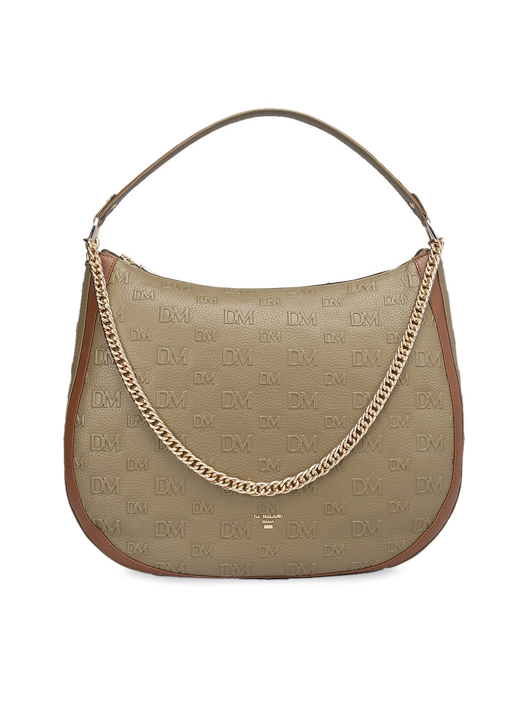 

Da Milano Textured Leather Structured Hobo Bag, Beige