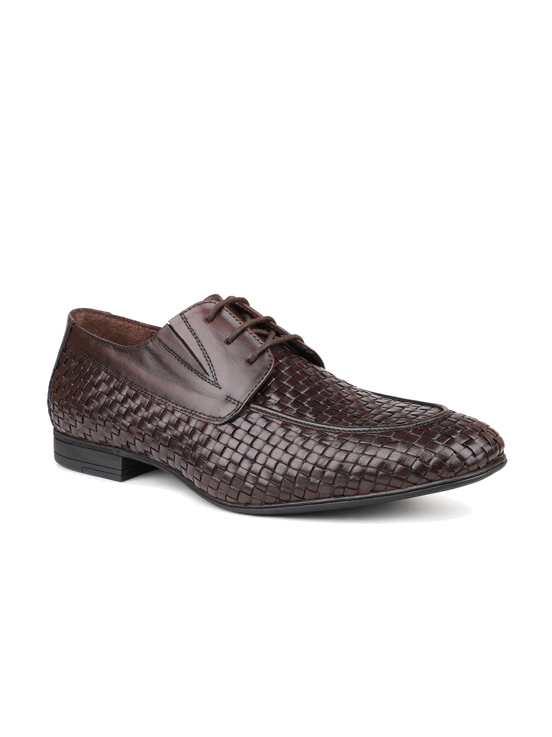 

ATESBER by Inc.5 Men Textured Leather Formal Derbys, Brown