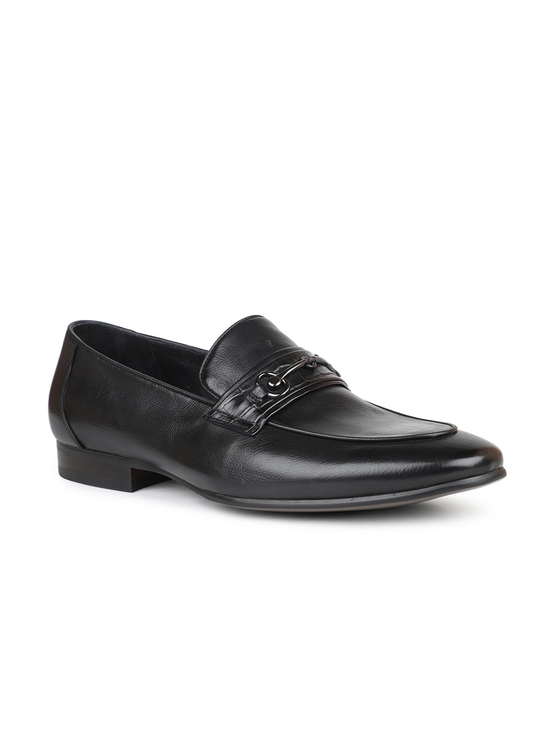 

ATESBER by Inc.5 Men Leather Formal Loafers, Black