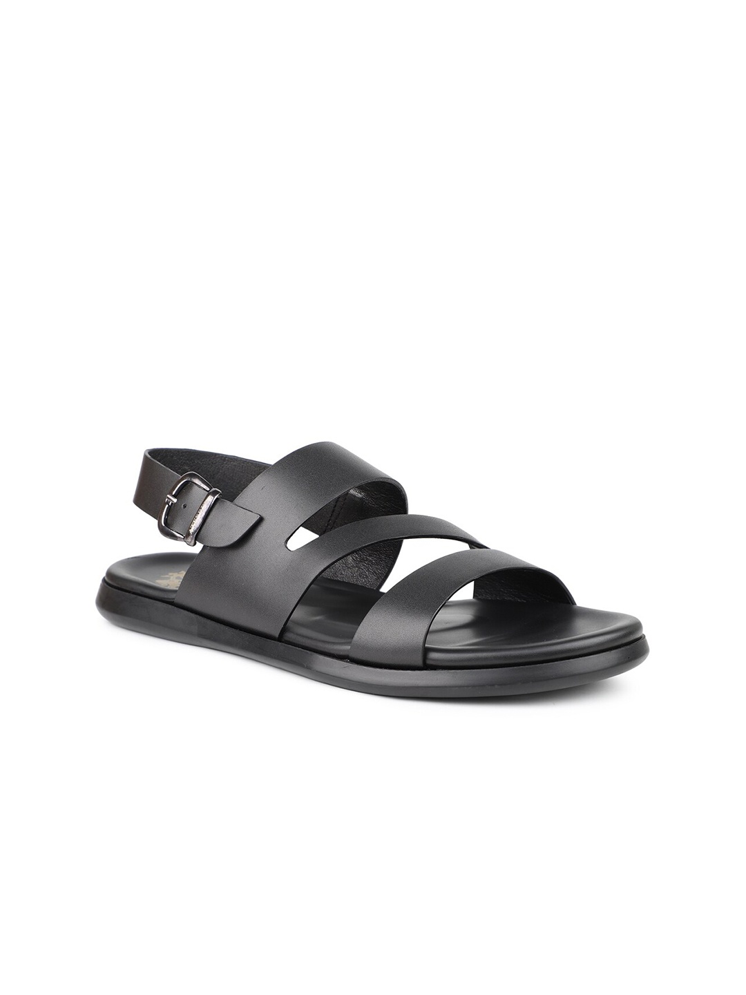 

ATESBER by Inc.5 Men Leather Comfort Sandals, Black