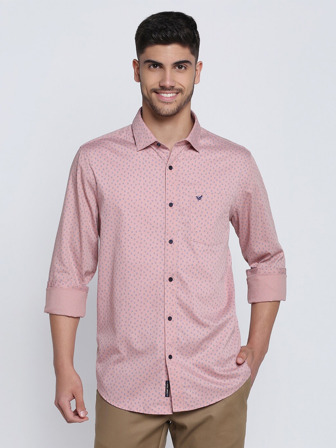 

Blackberrys Men Plus Size Slim Fit Printed Casual Shirt, Pink