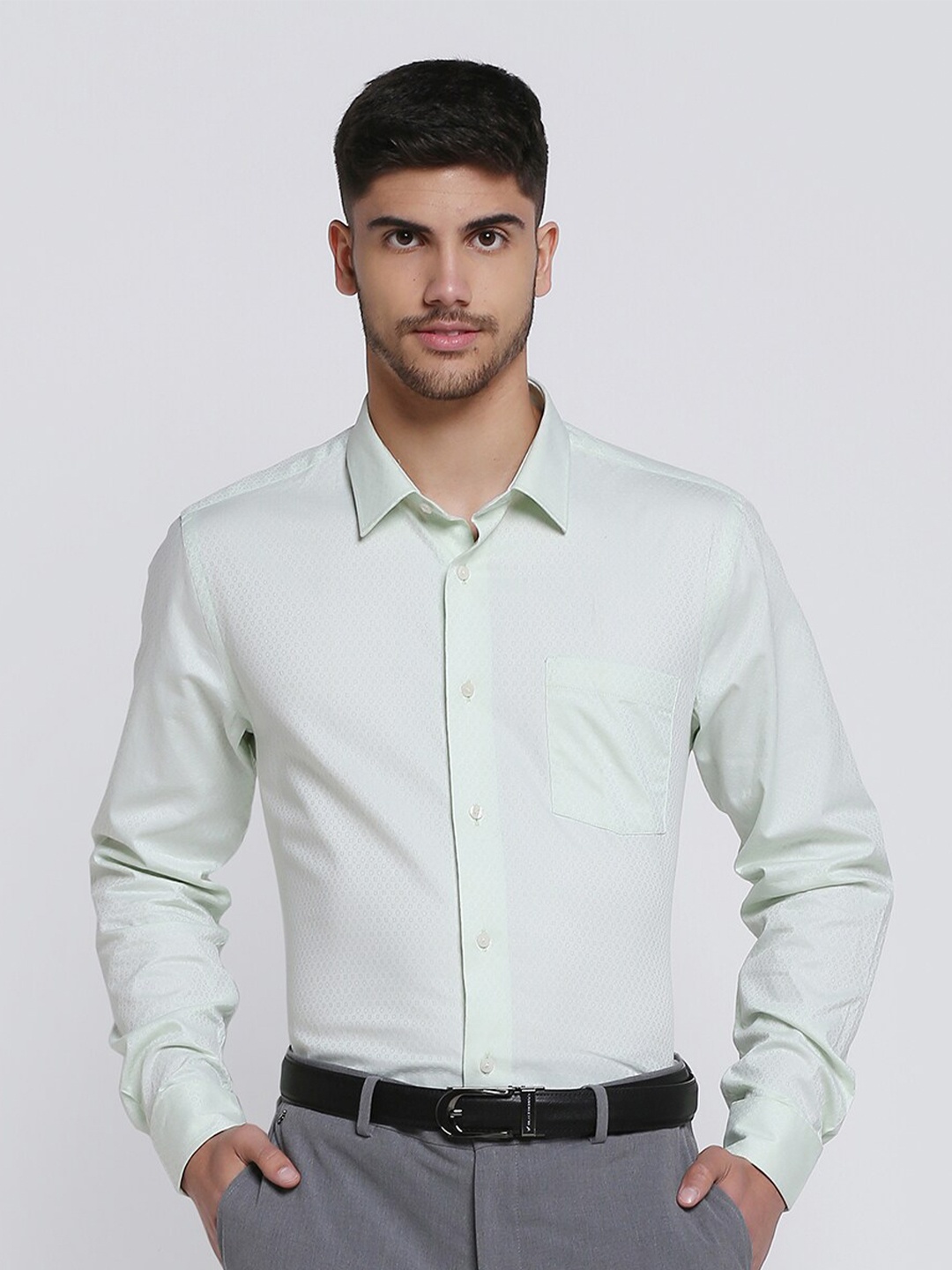 

Blackberrys Men Slim Fit Formal Shirt, Green