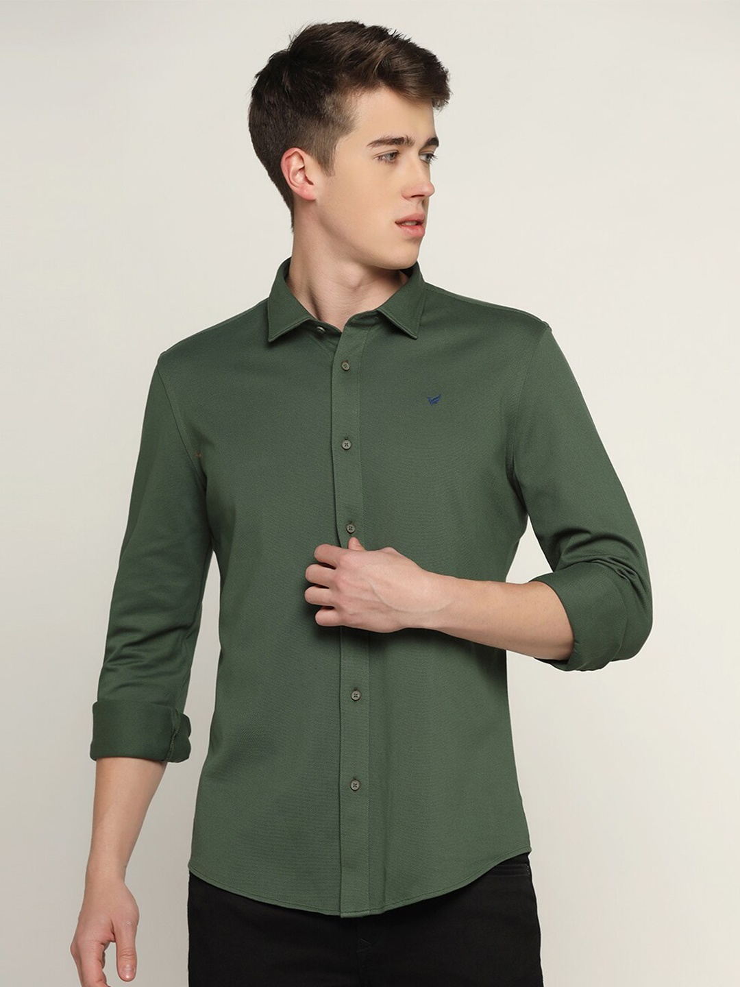 

Blackberrys Men Slim Fit Casual Shirt, Green