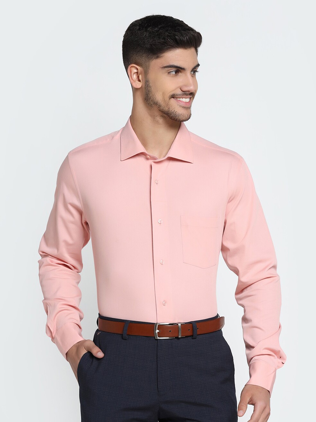 

Blackberrys Men Slim Fit Cotton Formal Shirt, Pink