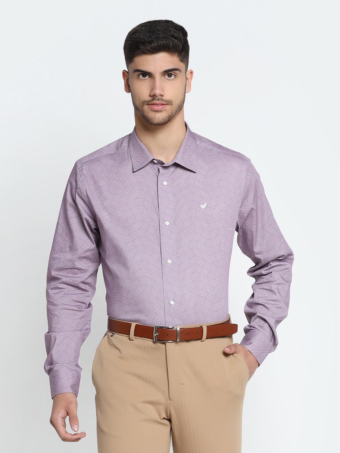 

Blackberrys TechPro Men Lilac Printed Formal Shirts, Violet