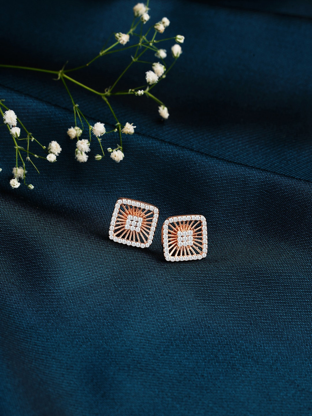 

AMI Rose Gold -Plated Contemporary Studs Earrings