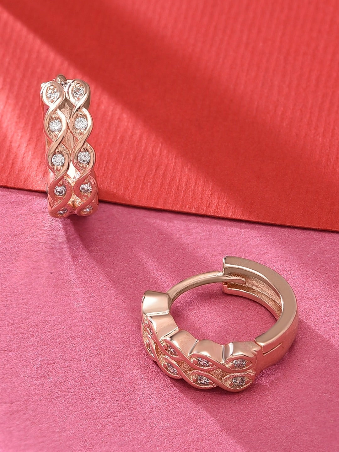 

AMI Rose Gold -Plated Contemporary Hoop Earrings