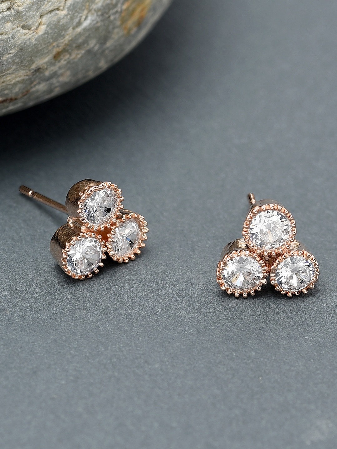 

AMI Rose Gold-Plated Contemporary Studs Earrings