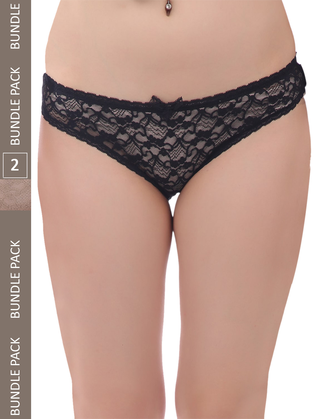 

AROUSY Pack Of 2 Self-Design Hipster Briefs M_Vep_Black,Brown_M