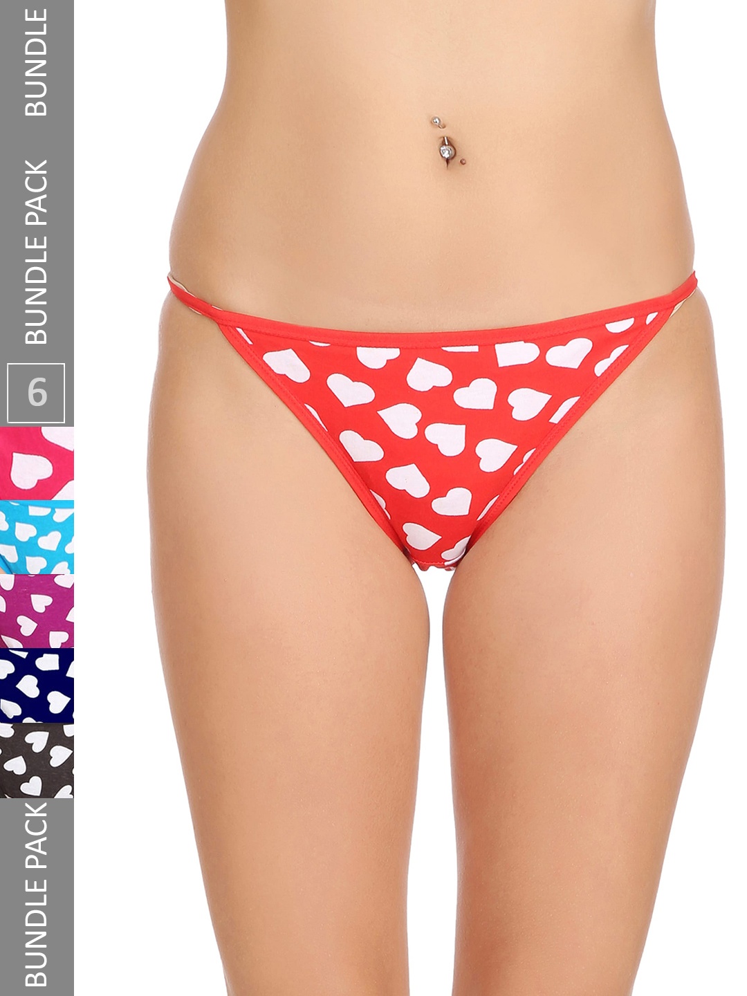 AROUSY Women Pack Of 6 Printed Cotton Hipster Briefs M_CF-6 Panty_M, Pink