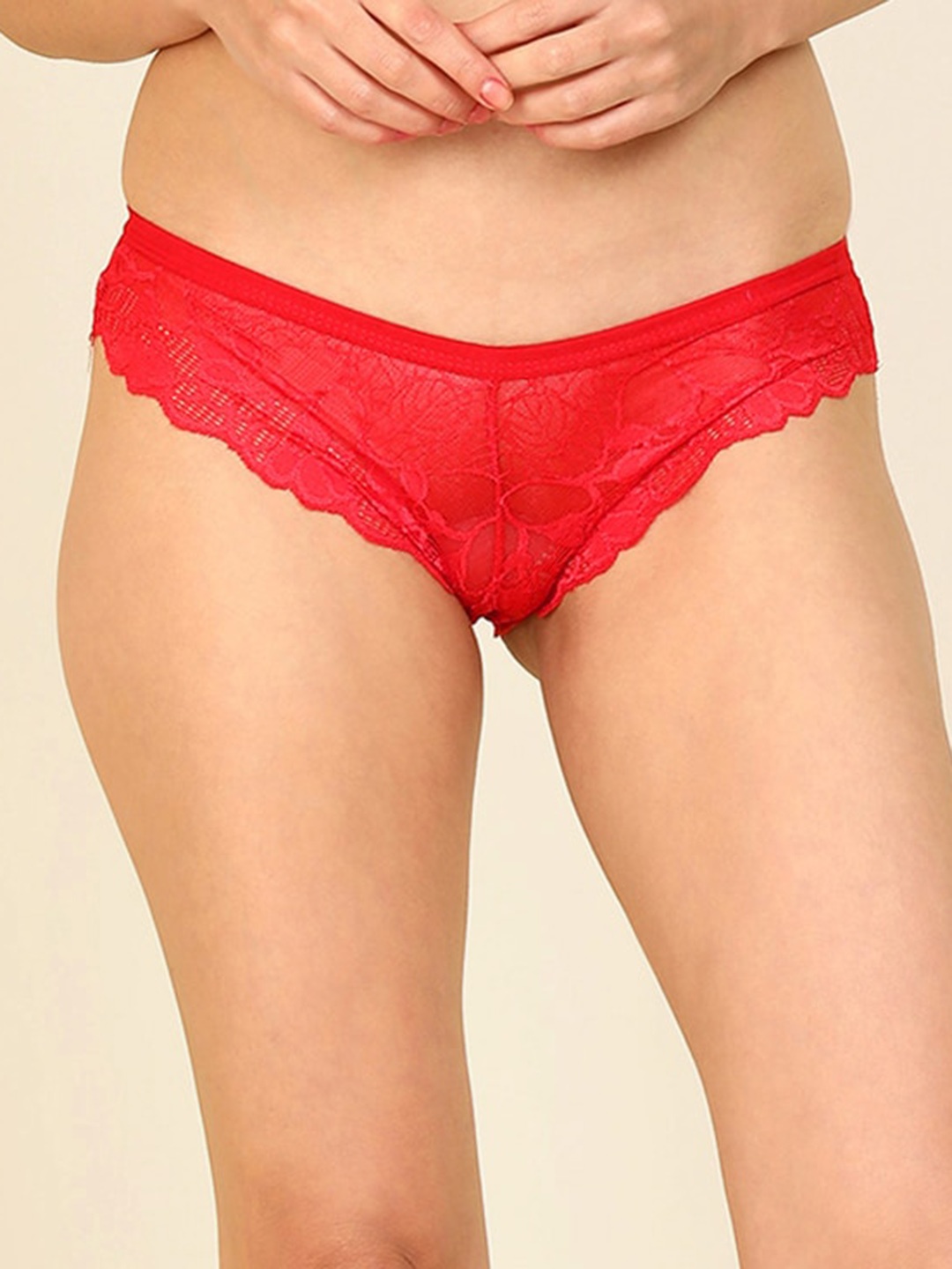 

AROUSY Women Self Design Mid-Rise Hipster Brief, Red