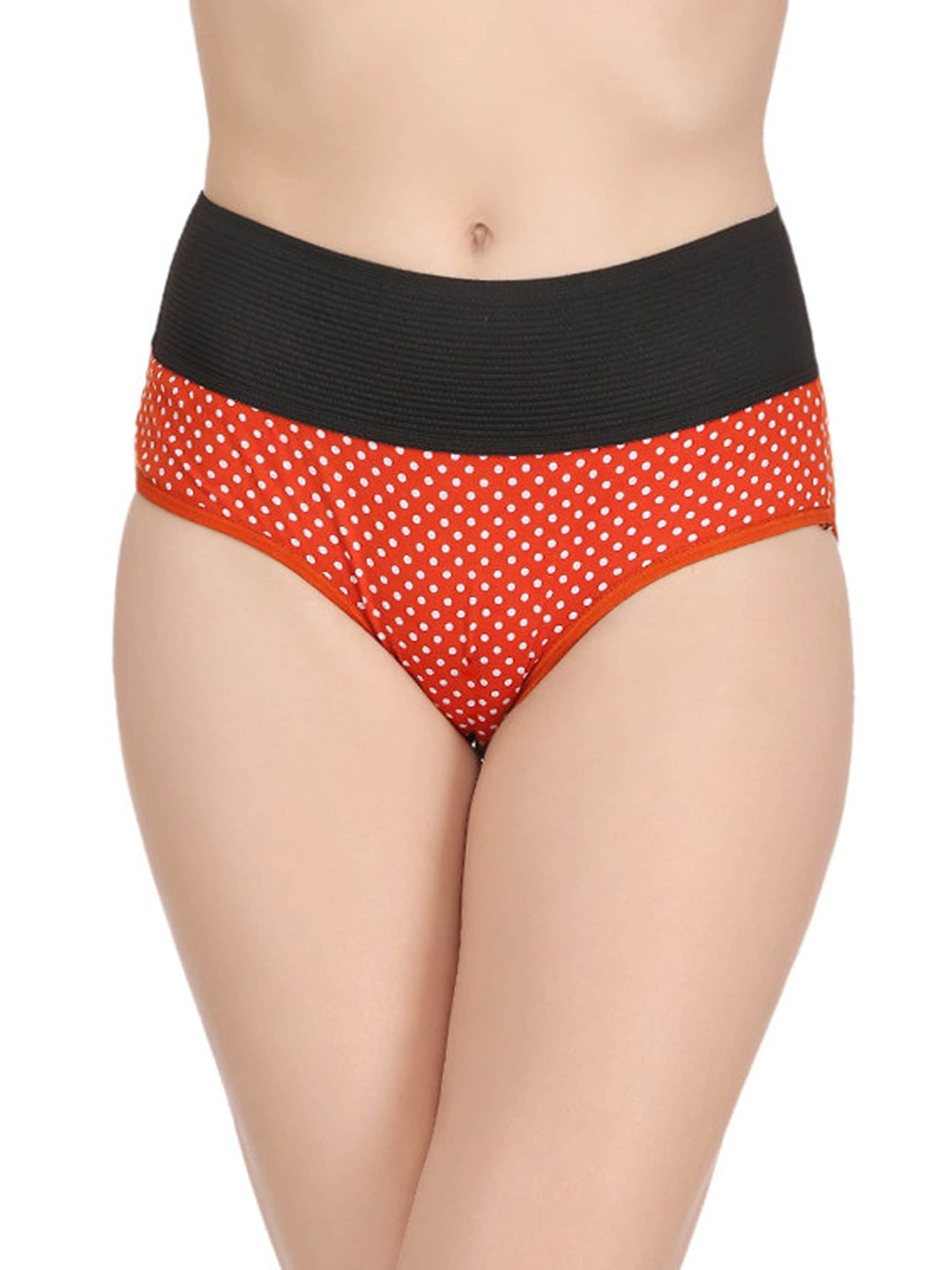 

AROUSY Women Printed High-Rise Hipster Briefs, Red