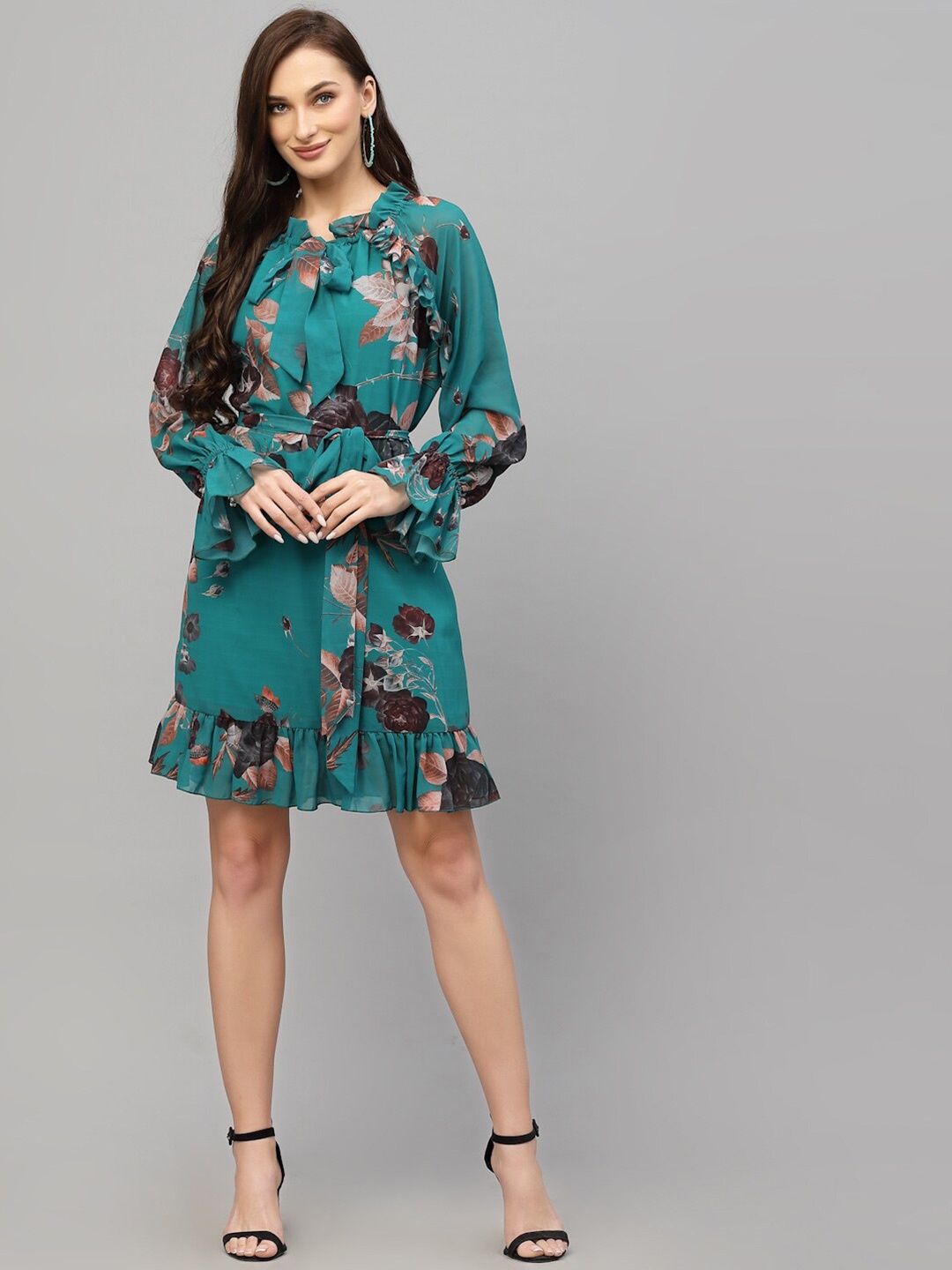 

VALBONE Floral A-Line Dress, Green