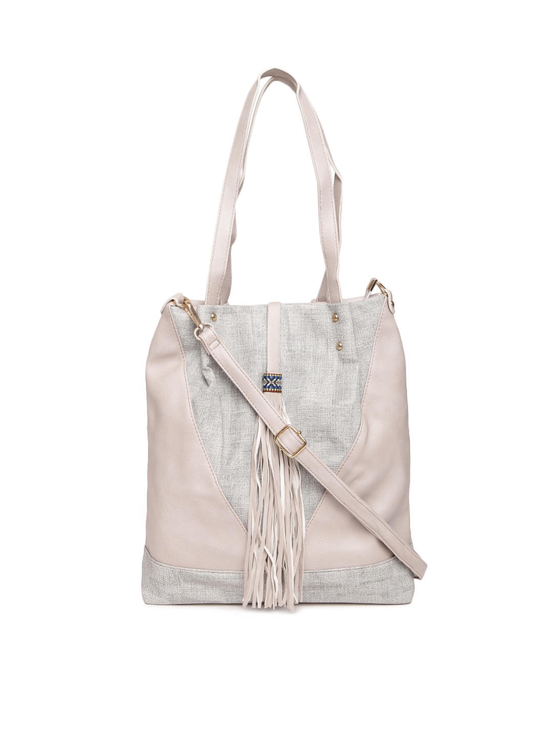 

red pout Beige & Off-White Solid Shoulder Bag