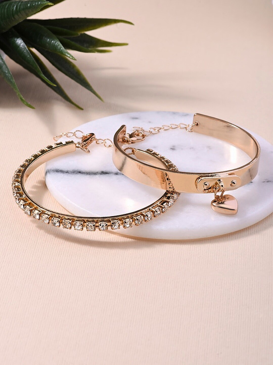

Lilly & sparkle Women Set of 2 Gold-Plated Kada Bracelet