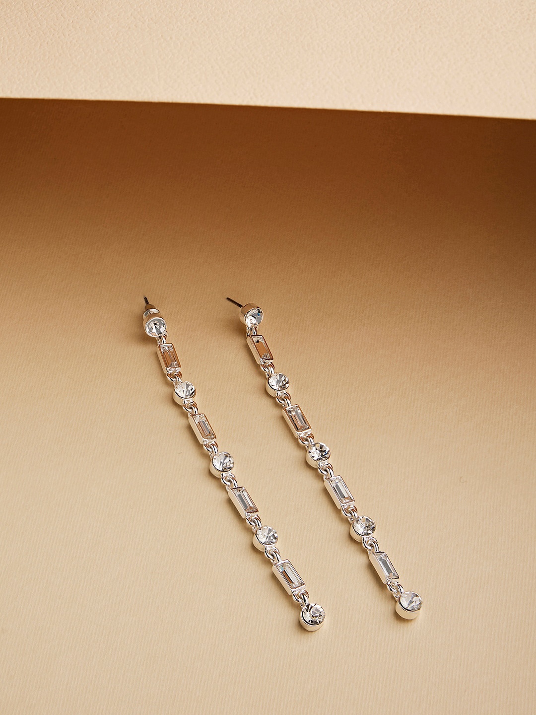 

Lilly & sparkle Silver-Plated Contemporary Drop Earrings