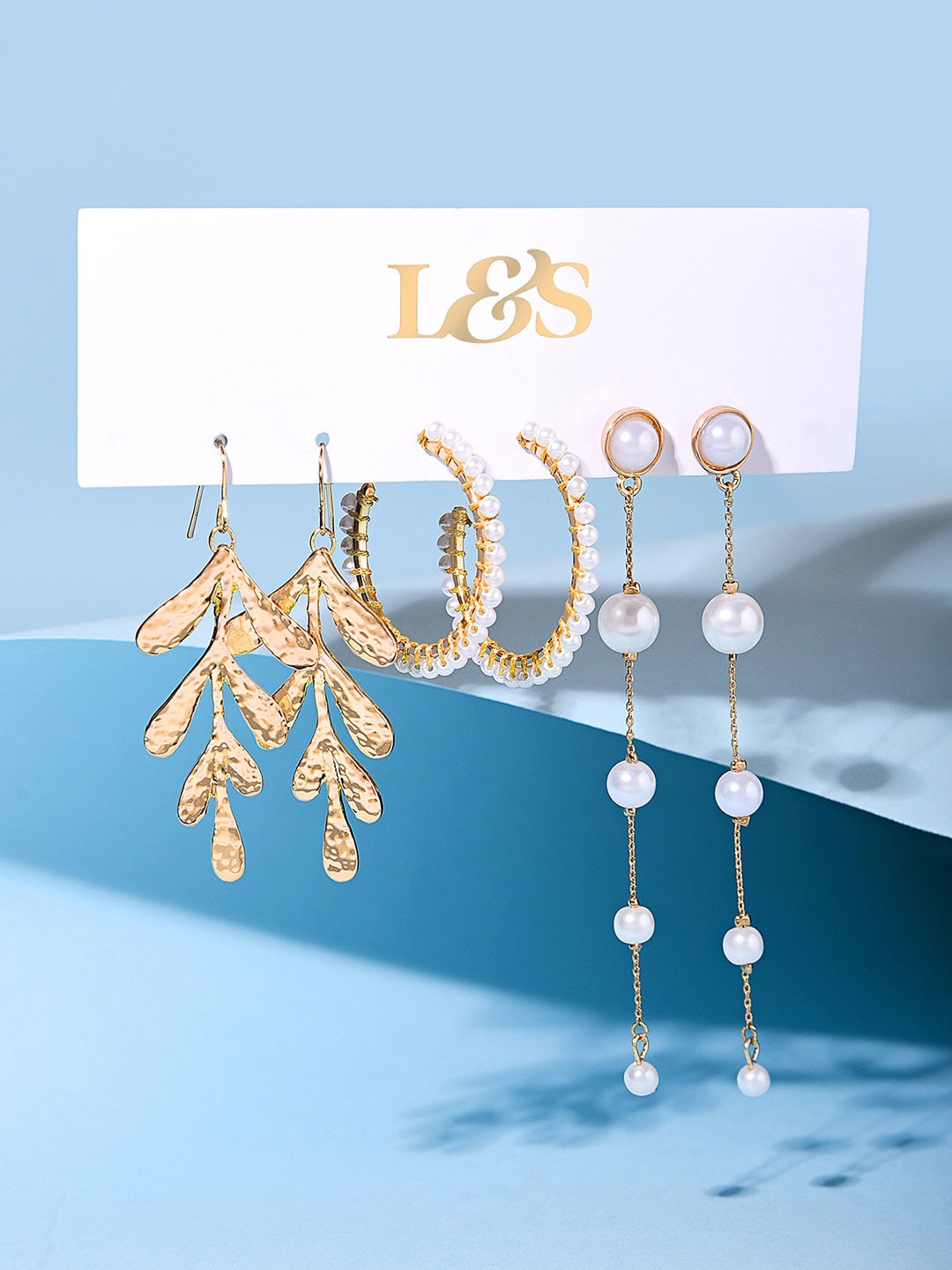 

Lilly & sparkle Set of 3 Gold-Plated Contemporary Drop Earrings